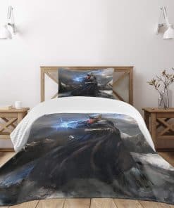 Colcha Decorativa Lunarable Viking, Thor con Mjolnir y