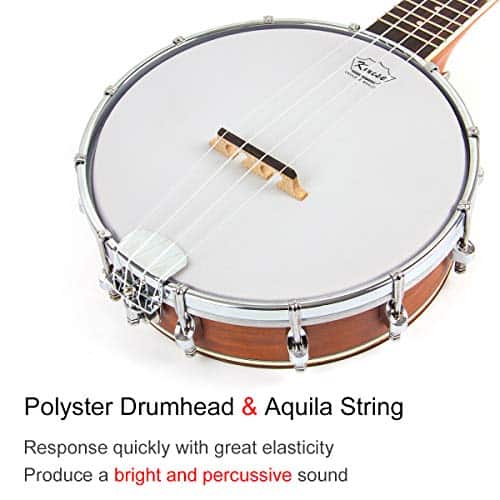 Kmise, 4, Banjolele Banjo Ukulele Tamaño Concierto 23 - Imagen 4