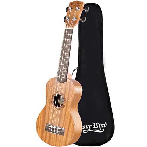 Ukelele Soprano de Viento Fuerte para Principiantes, Caoba