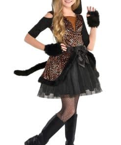 Disfraz de Vestido de Leopardo Negro - Niña XL 14-16, 1