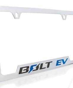 Portaplacas de metal cromado con el emblema de Chevrolet