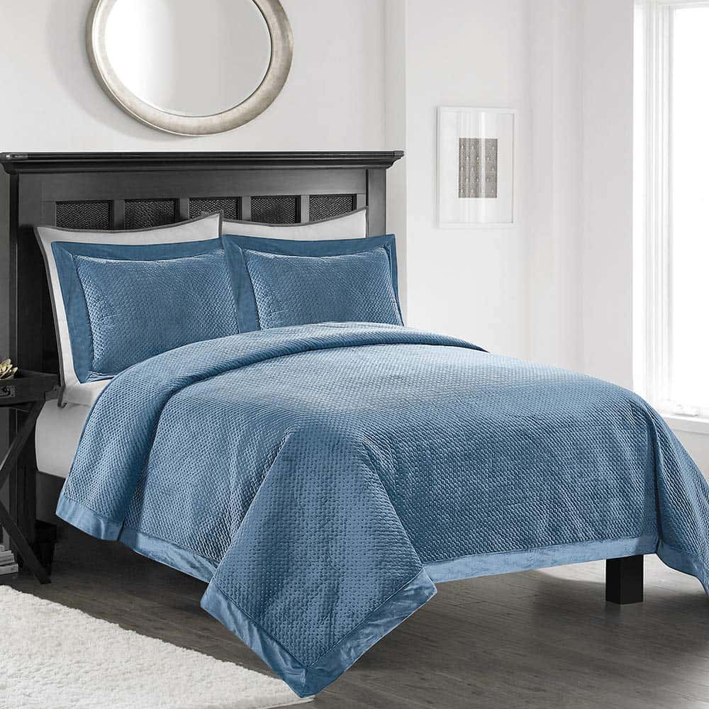 Juego de Colchas de 3 Piezas de Terciopelo con Microfibra