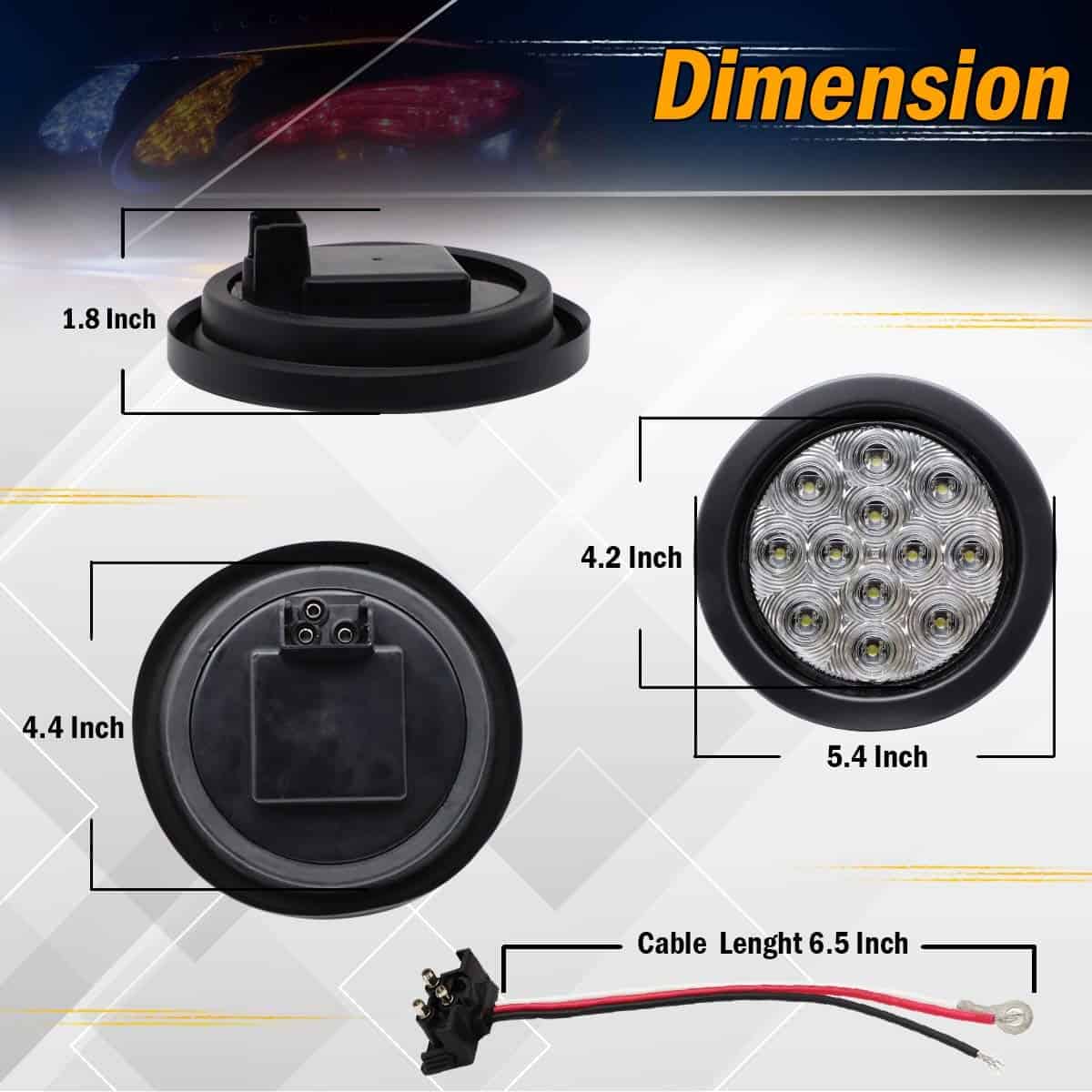 (Pack de 6) Meerkatt 4 Pulgadas 2 Ámbar + 2 Rojo + 2 Blanco - Imagen 4