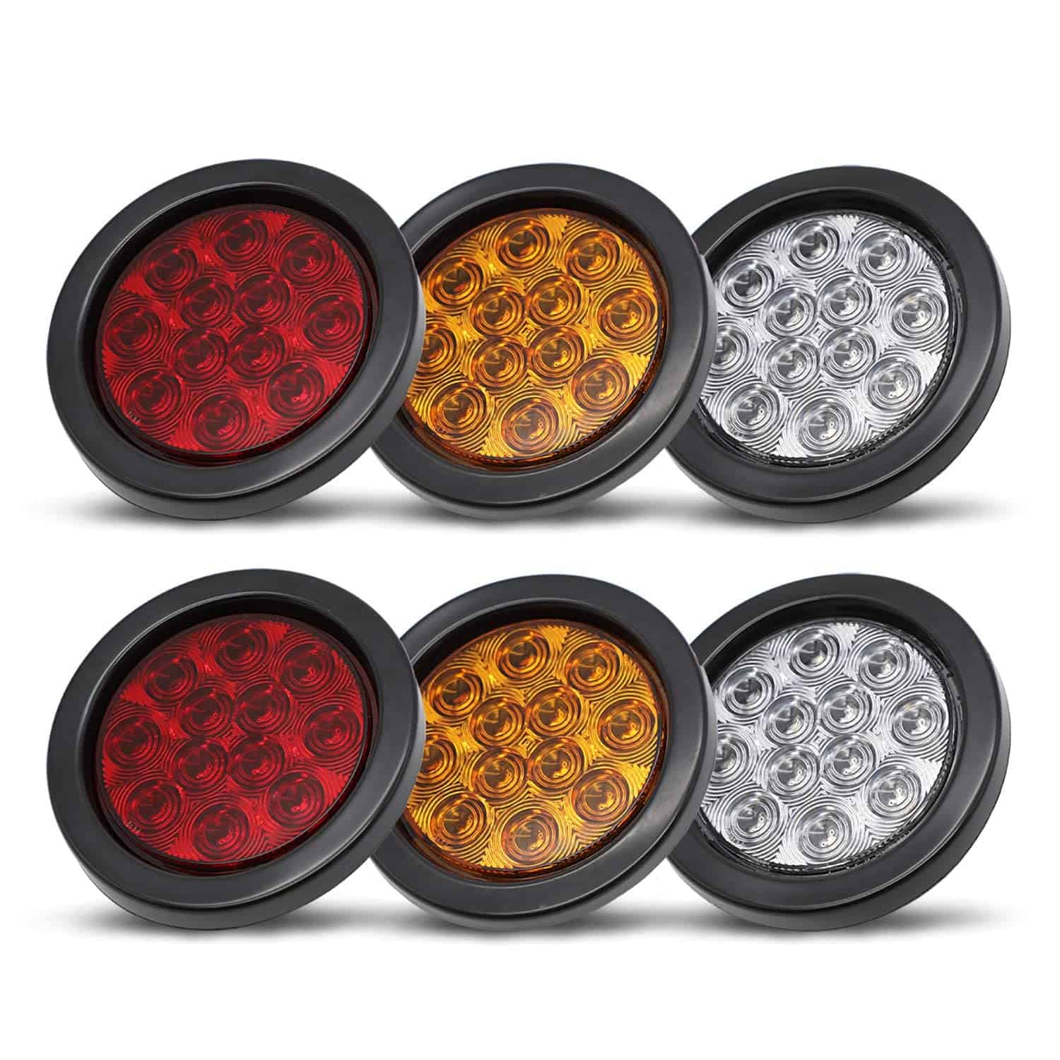 (Pack de 6) Meerkatt 4 Pulgadas 2 Ámbar + 2 Rojo + 2 Blanco