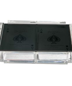 Luxe Dominoes Modern Elegant Playing Card Holder Tray with