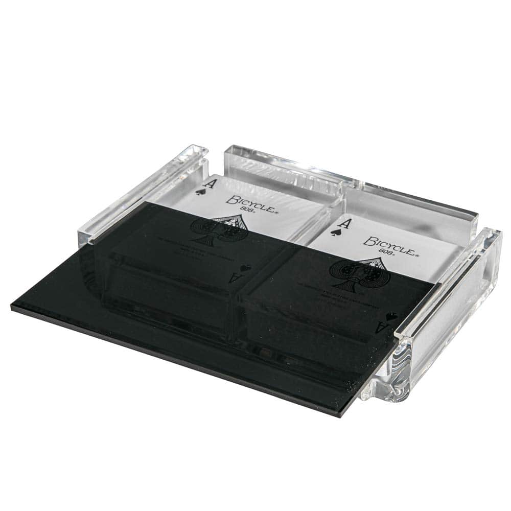 Luxe Dominoes Modern Elegant Playing Card Holder Tray with - Imagen 4