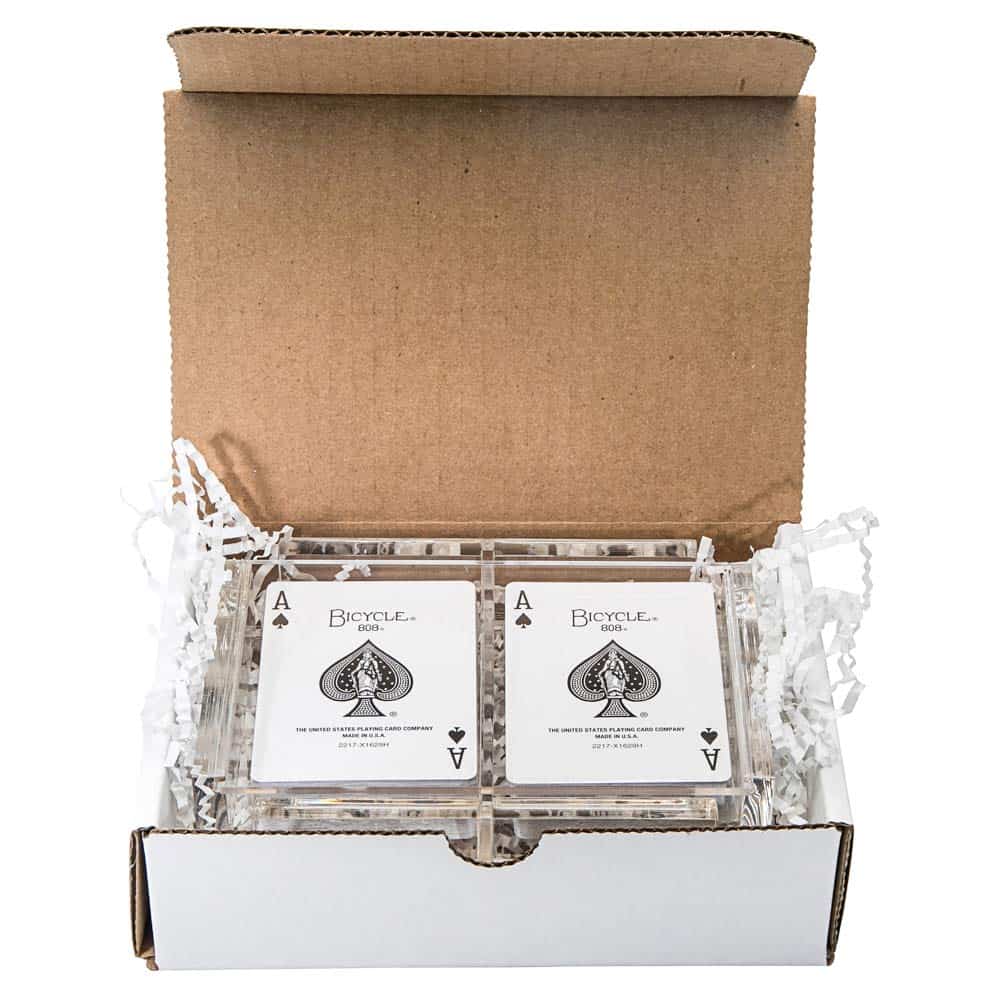 Luxe Dominoes Modern Elegant Playing Card Holder Tray with - Imagen 7