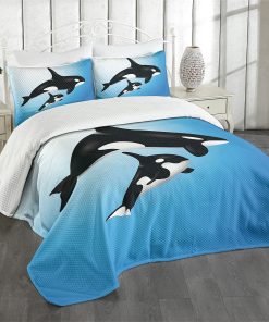 Colcha Lunarable de Ballena, Familia de Orcas Madre y