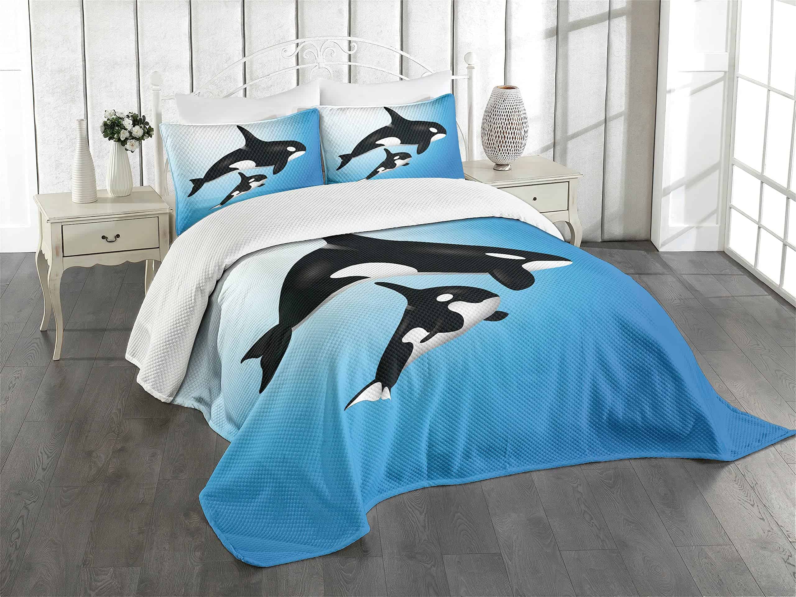 Colcha Lunarable de Ballena, Familia de Orcas Madre y