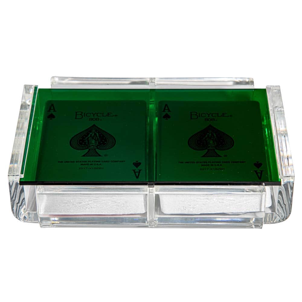 Luxe Dominoes Modern Elegant Playing Card Holder Tray con 2