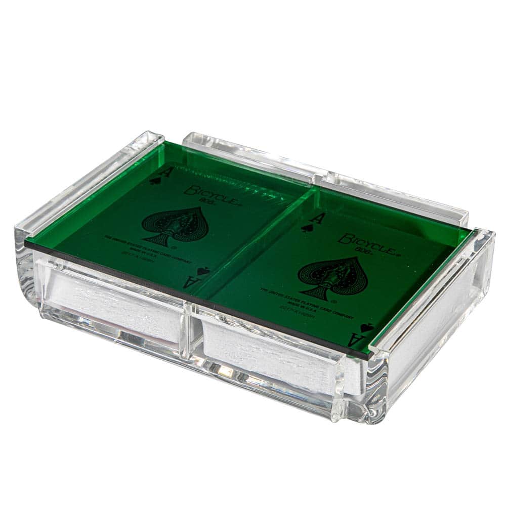 Luxe Dominoes Modern Elegant Playing Card Holder Tray con 2 - Imagen 3