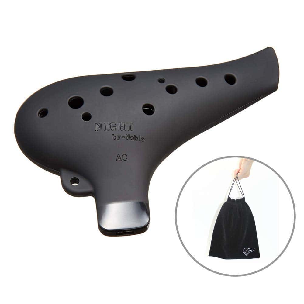 Ocarina NIGHT by Noble en Plástico Tono AC Negro con Bolsa