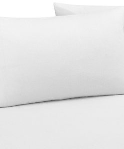Juego de sábanas de franela 100% algodón -Blanco