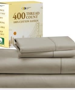 Juego de sábanas 100% algodón de California -Taupe