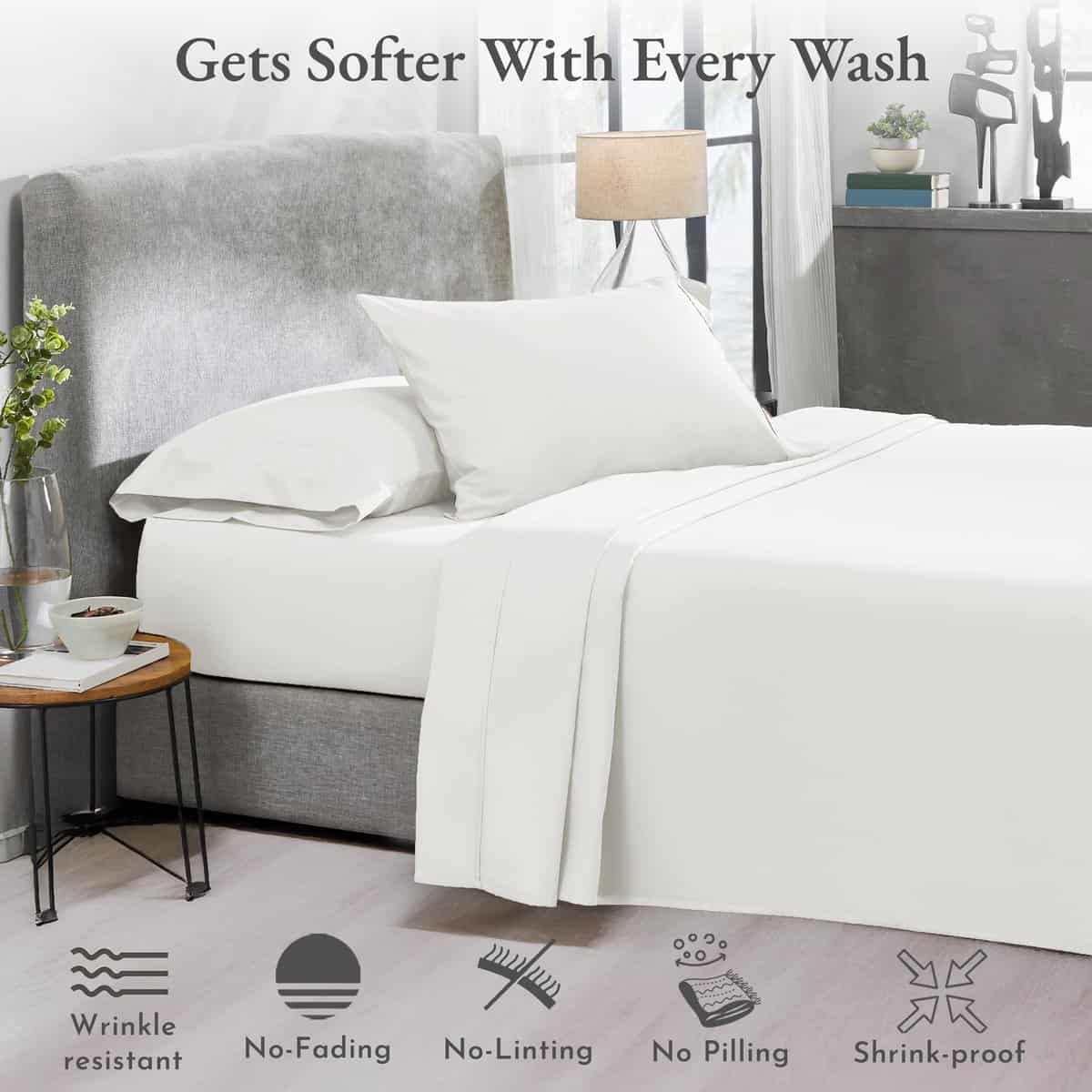 Conjunto de sábanas 100% algodón de California Design Den, - Imagen 6