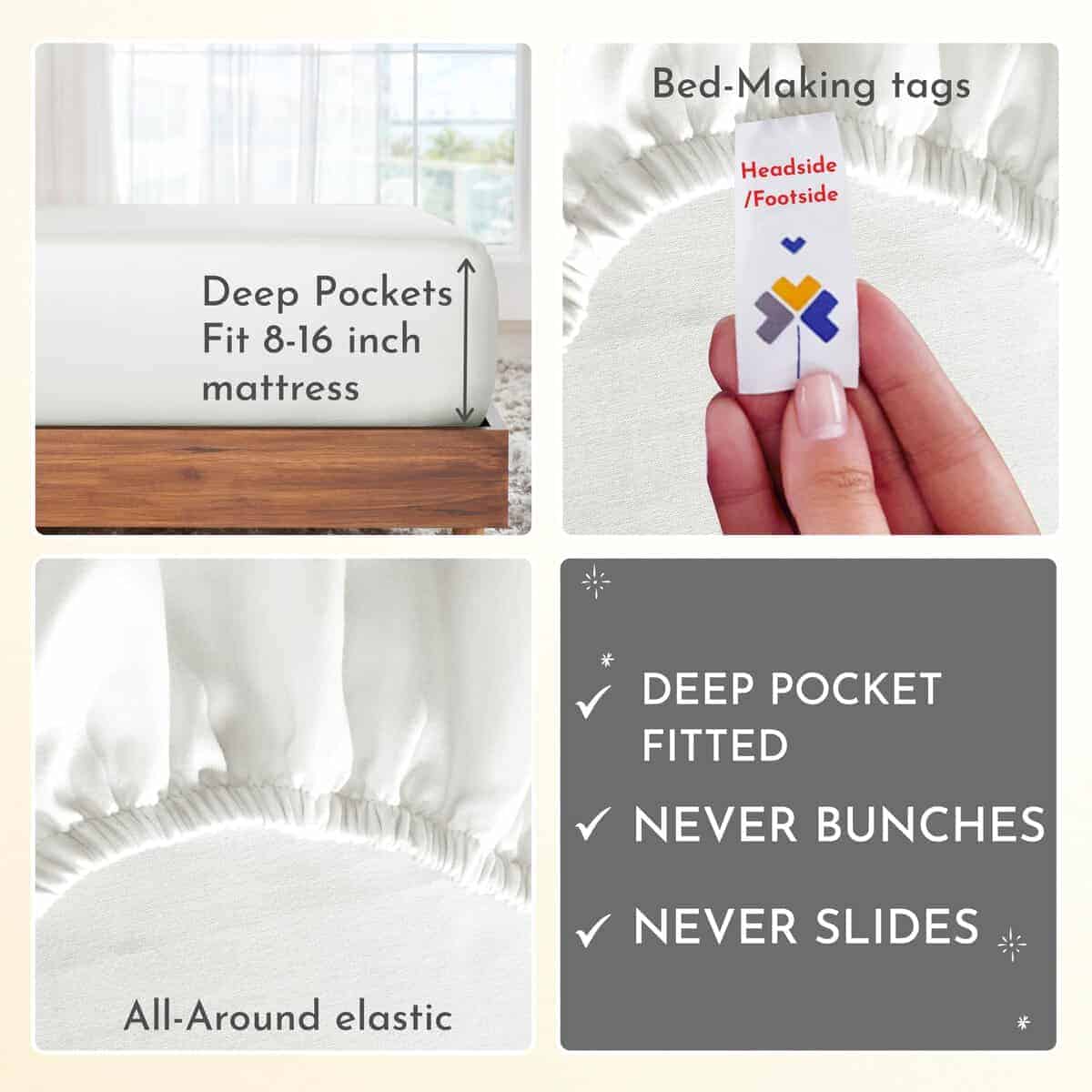 Conjunto de sábanas 100% algodón de California Design Den, - Imagen 5