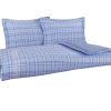 Juego de Funda de Edredón Reversible de -Azul Cuadros