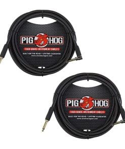 Cable de Instrumento Negro Pig Hog PCH10BKR, 10ft Ángulo