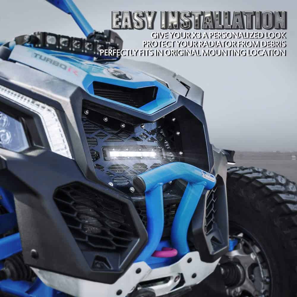 Rejilla de malla de acero negra Xprite con barra de luz de - Imagen 4