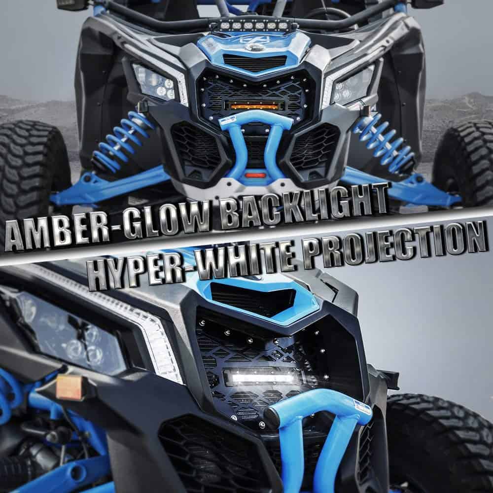 Rejilla de malla de acero negra Xprite con barra de luz de - Imagen 3