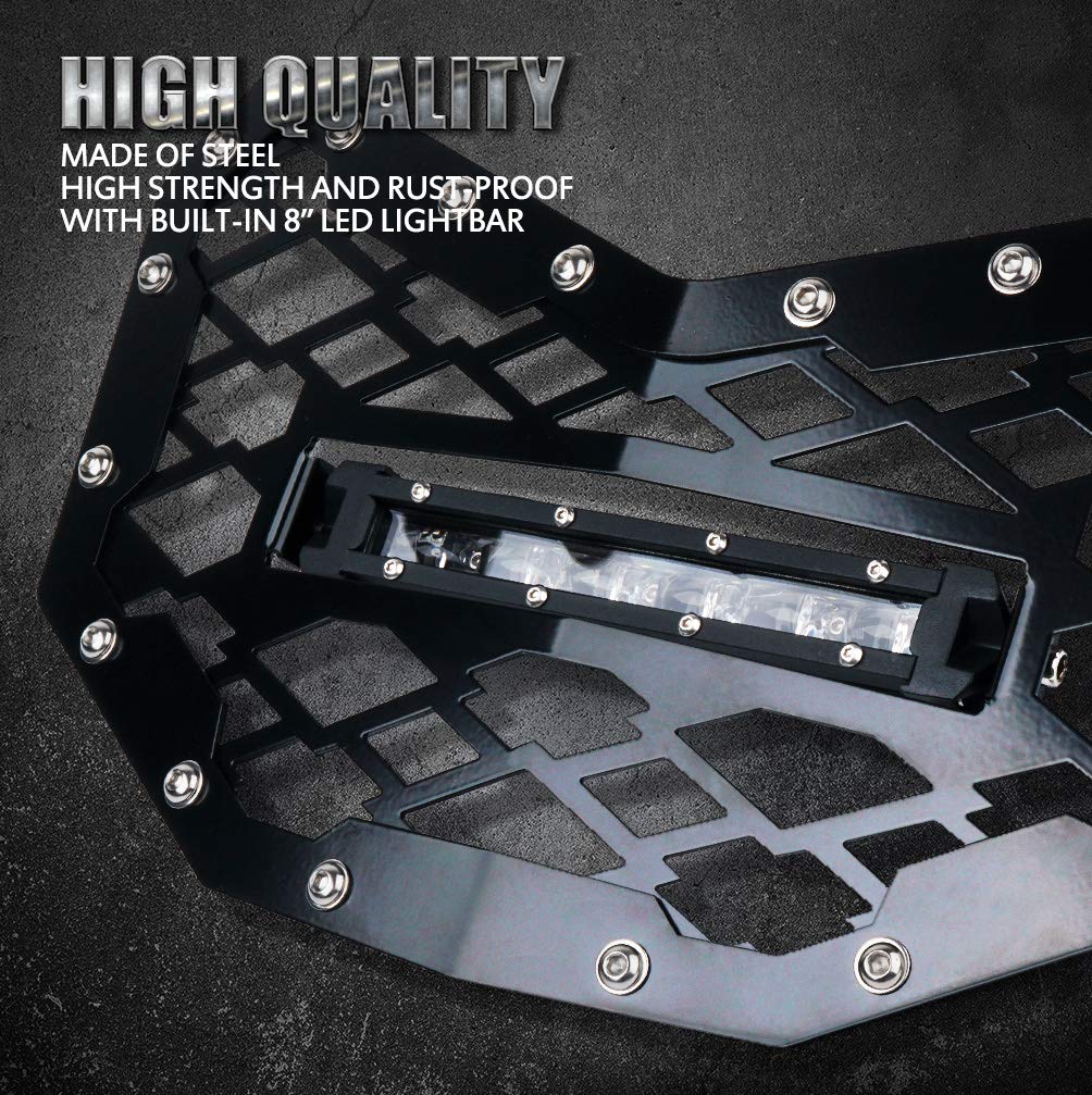 Rejilla de malla de acero negra Xprite con barra de luz de - Imagen 6