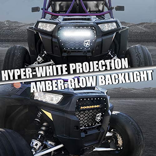 Parrilla delantera de malla de acero negro Xprite con barra - Imagen 3