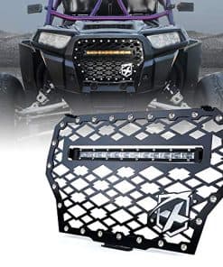 Parrilla delantera de malla de acero negro Xprite con barra