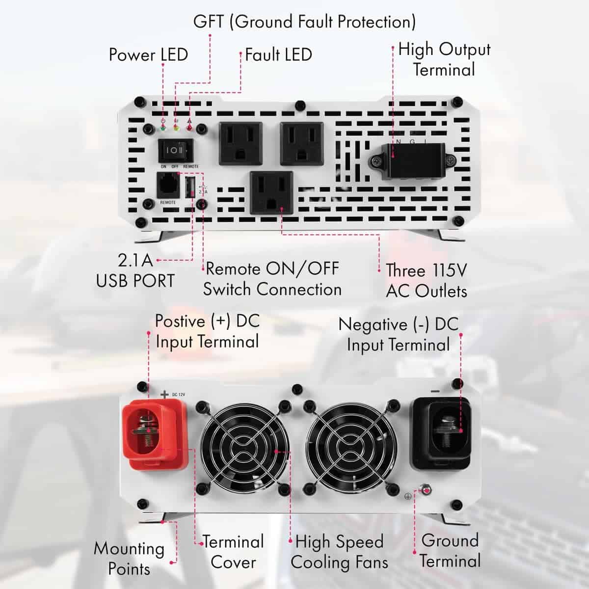 Inversor de Potencia Wagan EL3810 Pure Line de 3000 vatios - Imagen 3