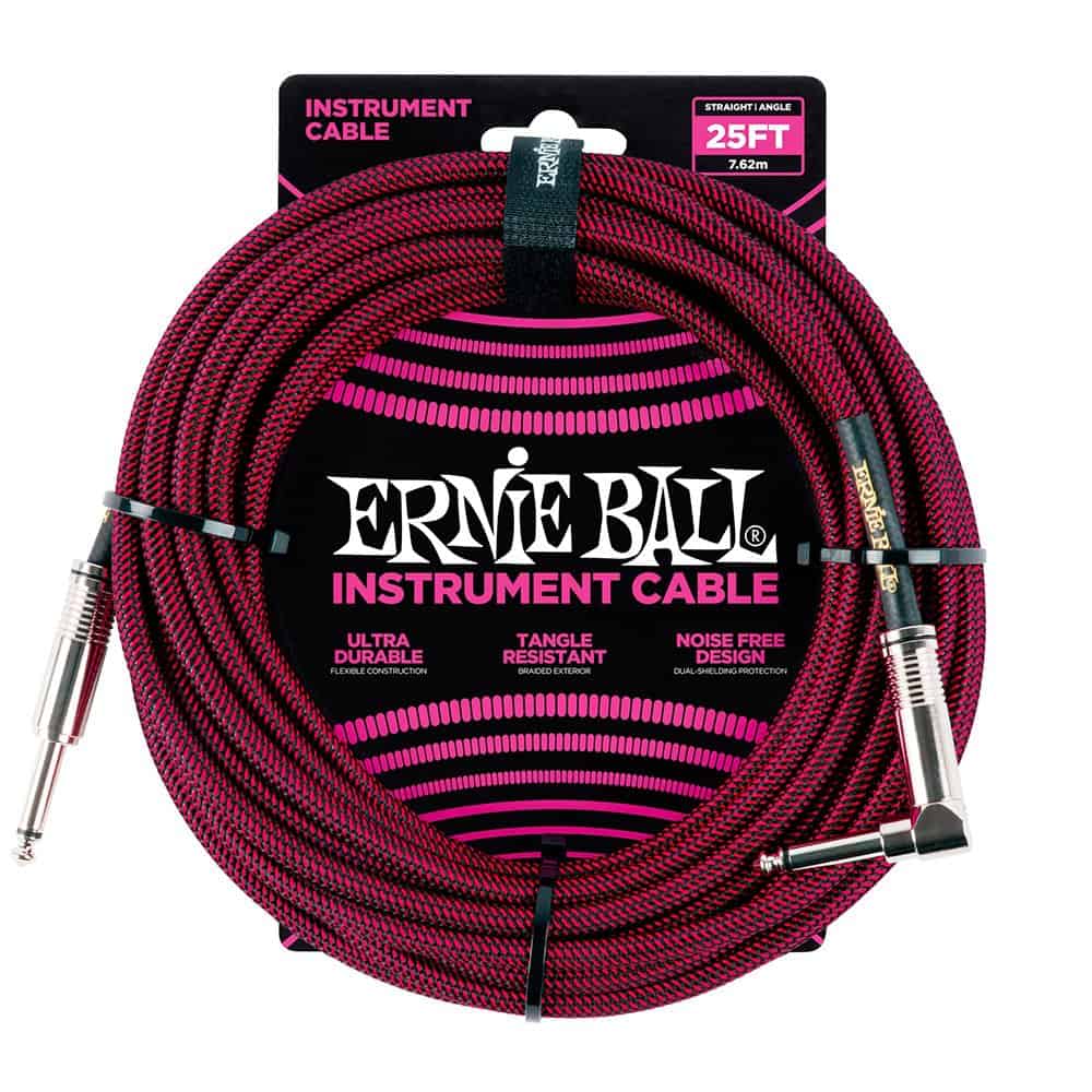 Cable de Instrumento Trenzado Ernie Ball, -Rojo/Negro