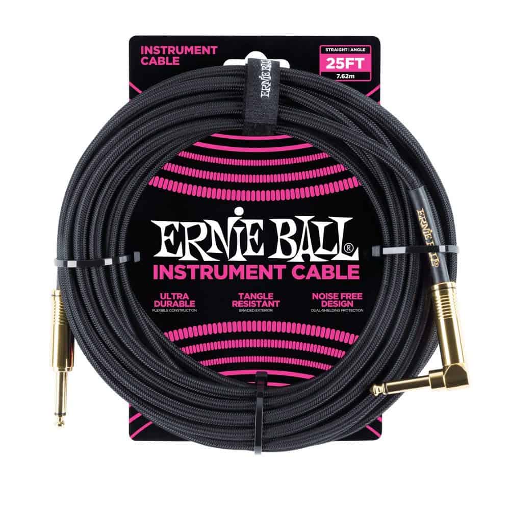 Cable de Instrumento Trenzado Ernie Ball, -Negro