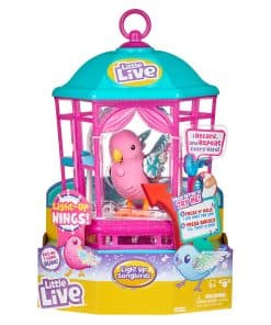 Pájaro Little Live Pets con Jaula - Brillo Arcoíris -