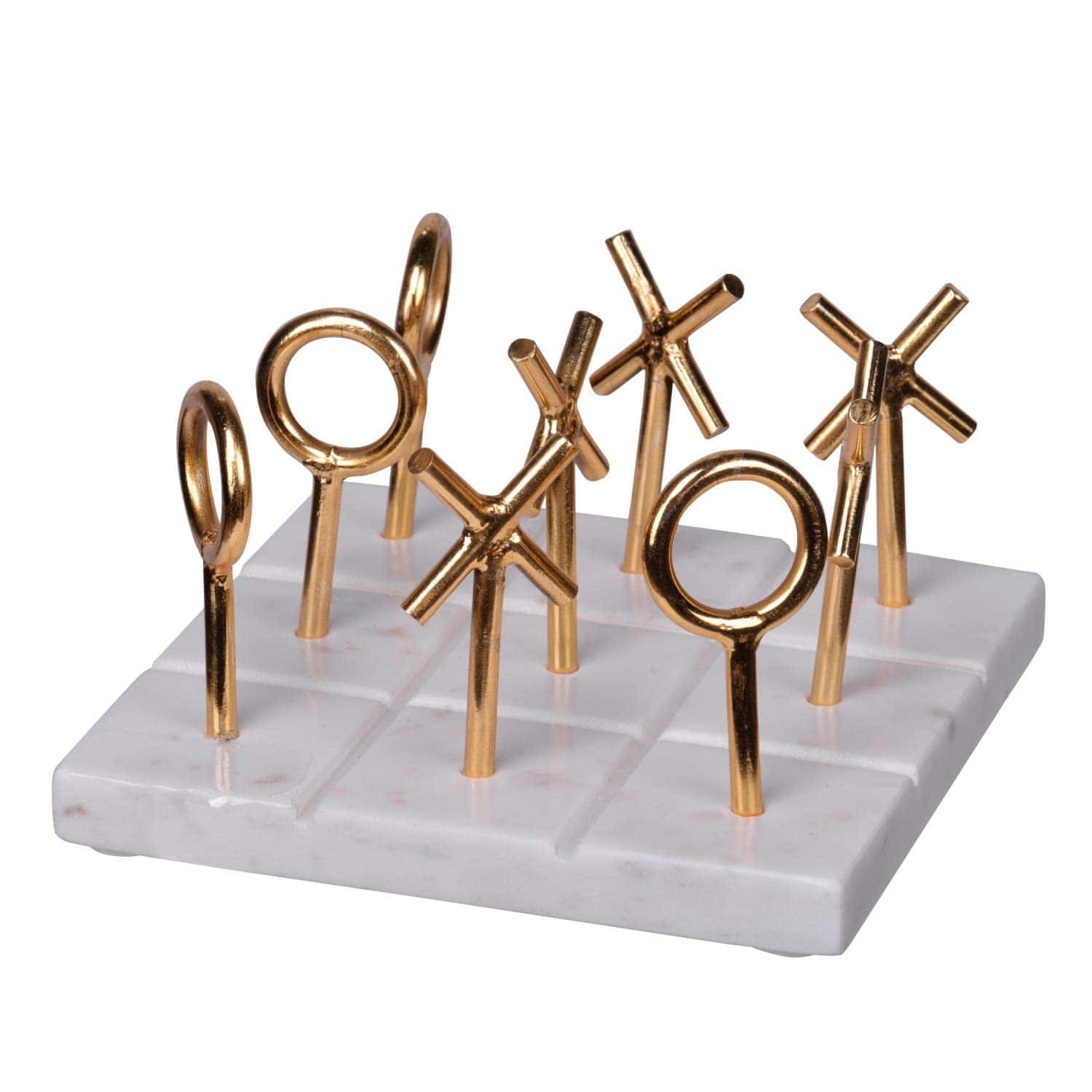 Juego de Gato en Mármol Banswara Moderno AB Home, Blanco y