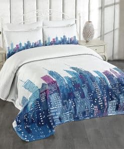 Colcha Lunarable New York, Skyline de NYC Manhattan