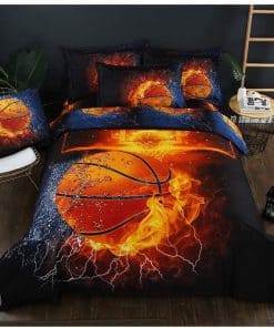 Juego de Ropa de Cama 3D Sports Fire -Baloncesto de Fuego