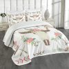 Colcha de Cama Lunarable Bison, Calavera de Toro Floral