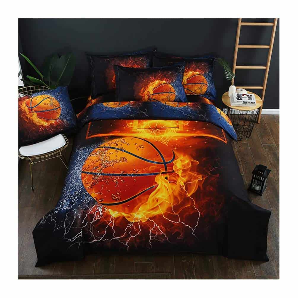 Juego de Ropa de Cama de Baloncesto 3D Deportivo para