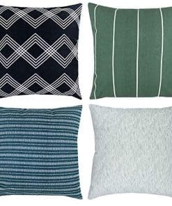 Funda de Cojín Boho Decorativa Moderna y -Azul Denim