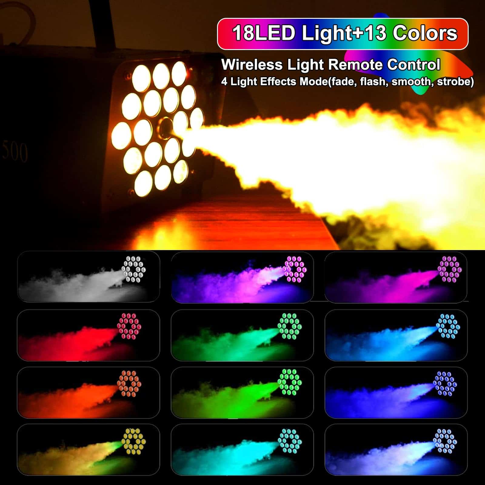 Máquina de Humo upstartech de 500W con 13 Efectos de Luces - Imagen 4