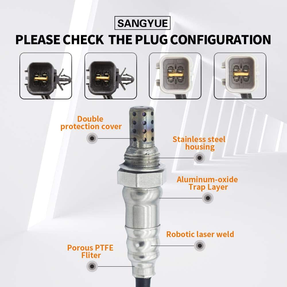 Sangyue 4PCS Sensor de Oxígeno Arriba + Abajo 1 y 2 para - Imagen 4