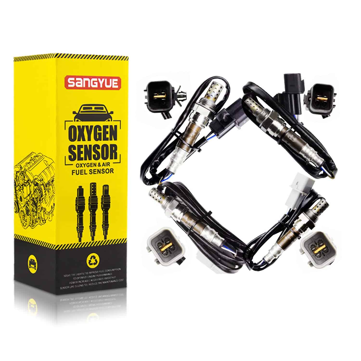 Sangyue 4PCS Sensor de Oxígeno Arriba + Abajo 1 y 2 para