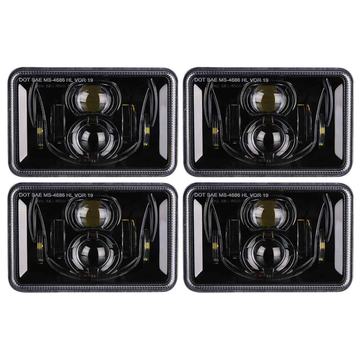 Juego de Faros LED Rectangulares de 4x6 pulgadas,