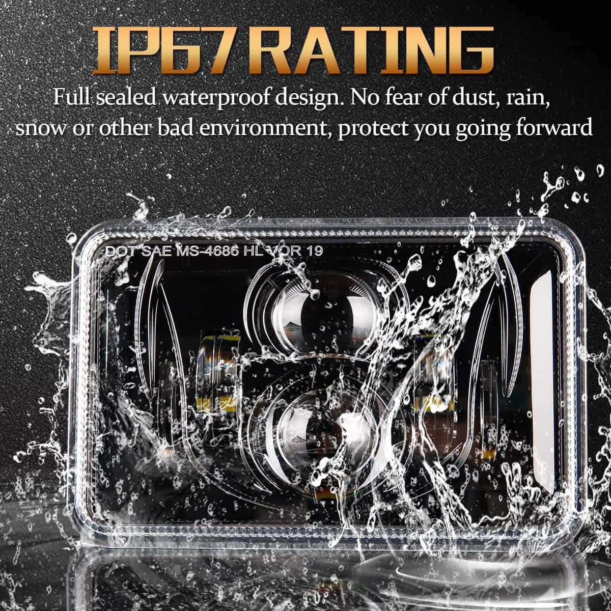 Juego de Faros LED Rectangulares de 4x6 pulgadas, - Imagen 7