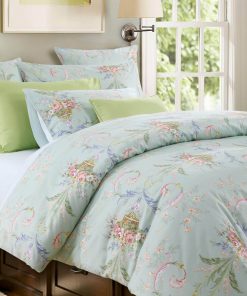 Juegos de Ropa de Cama Vintage de Lujo Europeo Floral Verde