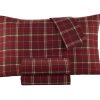 Juego de sábanas de franela 100% algodón -Rojo Cuadros