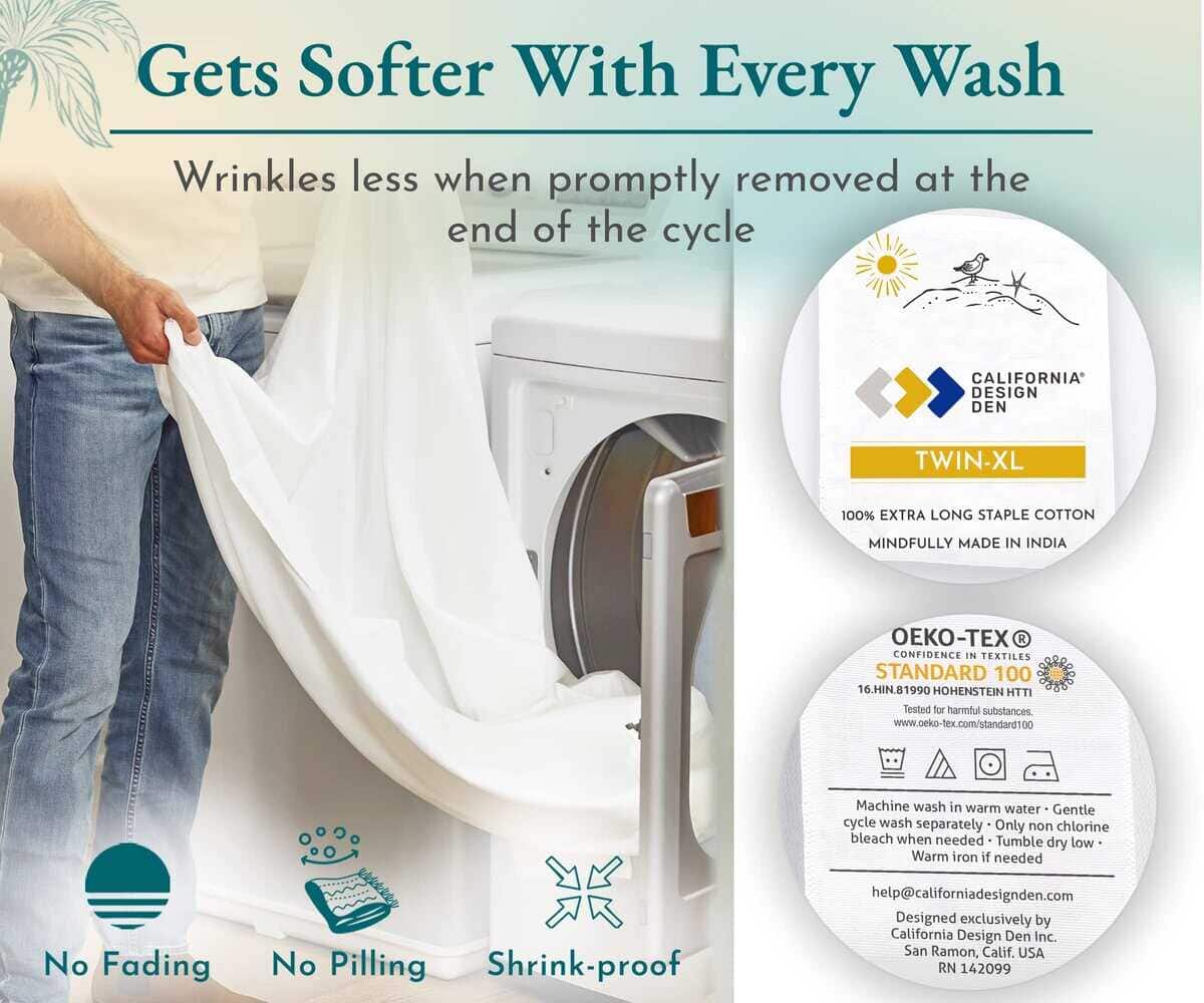 California Design Den - Juego de Sabanas Finest Luxe Twin - Imagen 6