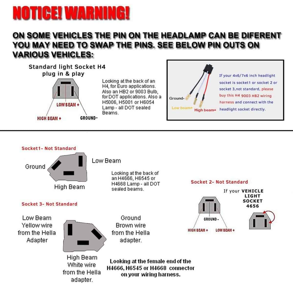Faros LED Z-OFFROAD 4pcs 60W 4x6 Pulgadas Aprobados por DOT - Imagen 9