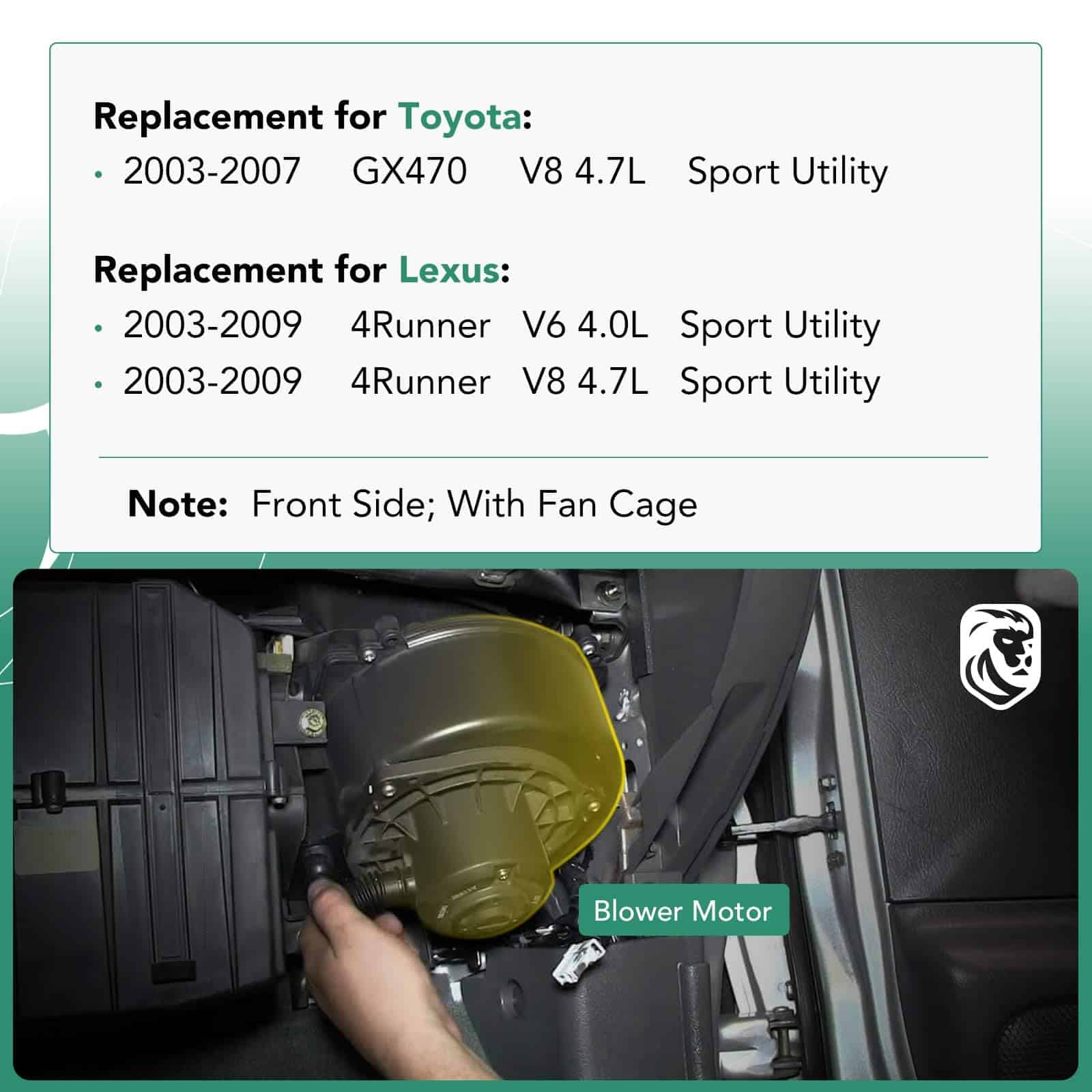 Ensamblaje del Motor del Ventilador de A/C para Lexus GX470 - Imagen 3