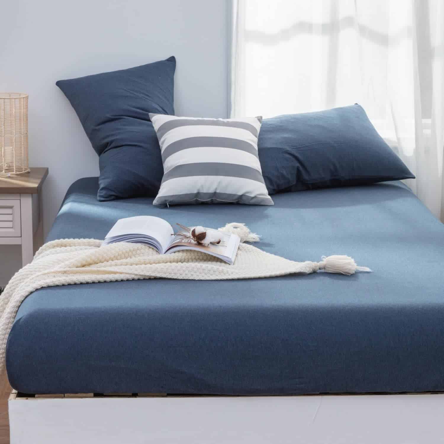 Juego de Sábanas 100% Jersey Knit Cotton, Extra Deep