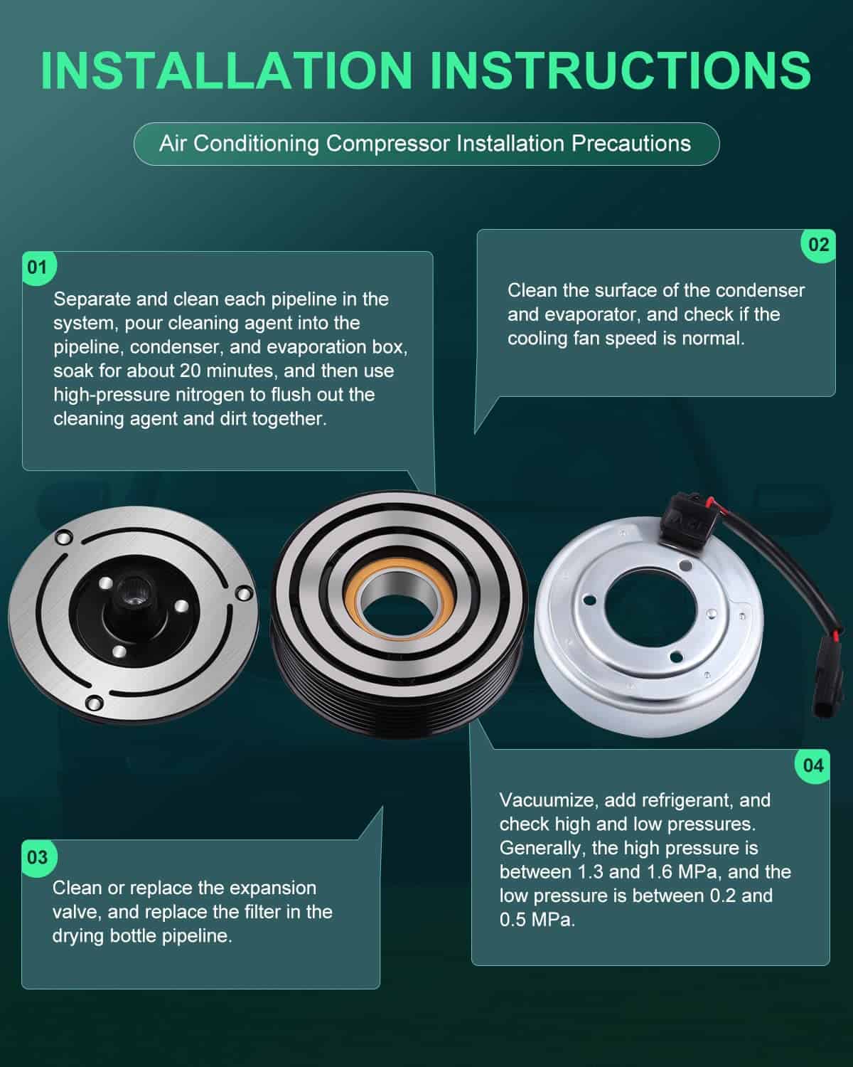 Embrague del compresor de aire acondicionado SCITOO - Imagen 8
