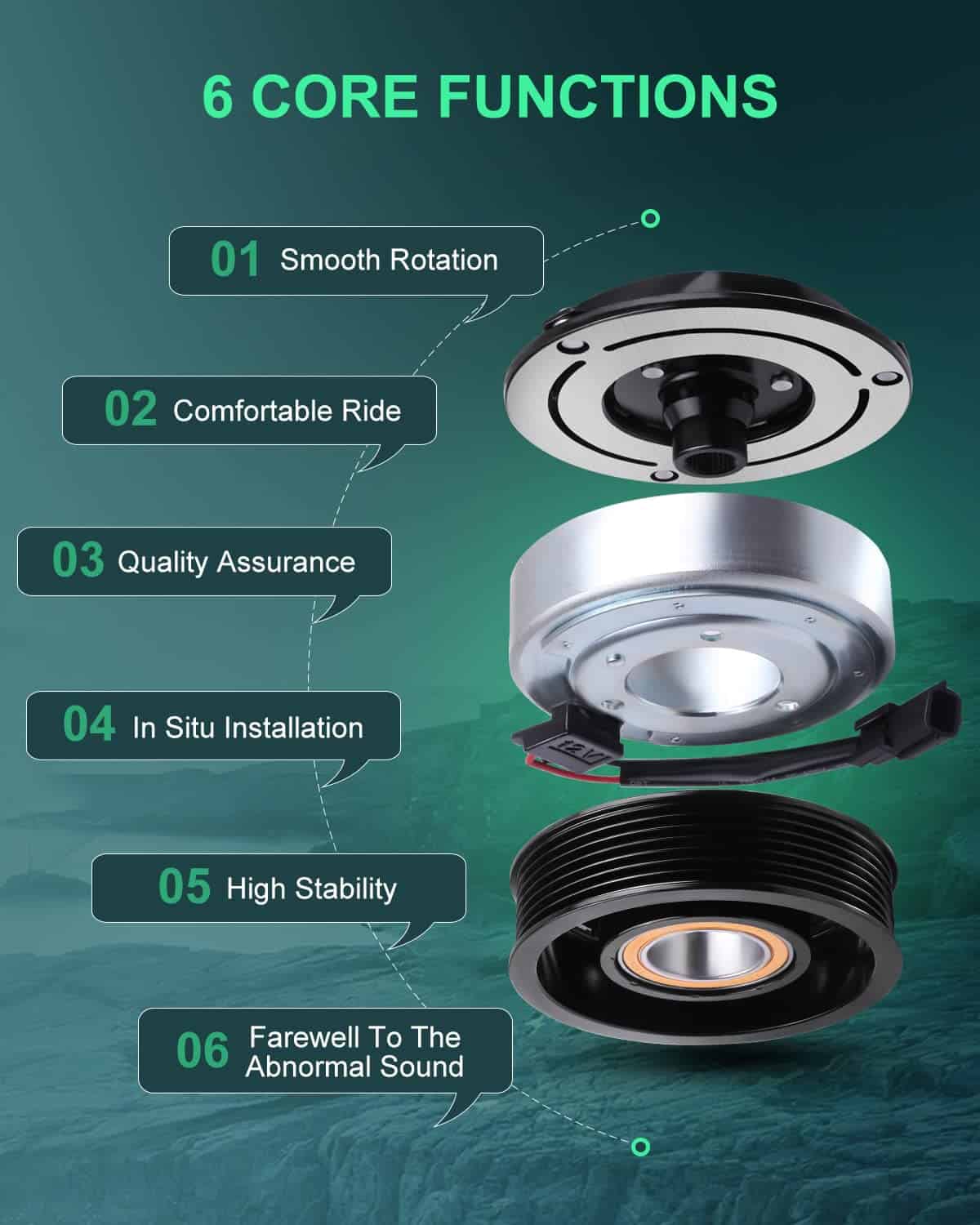 Embrague del compresor de aire acondicionado SCITOO - Imagen 6